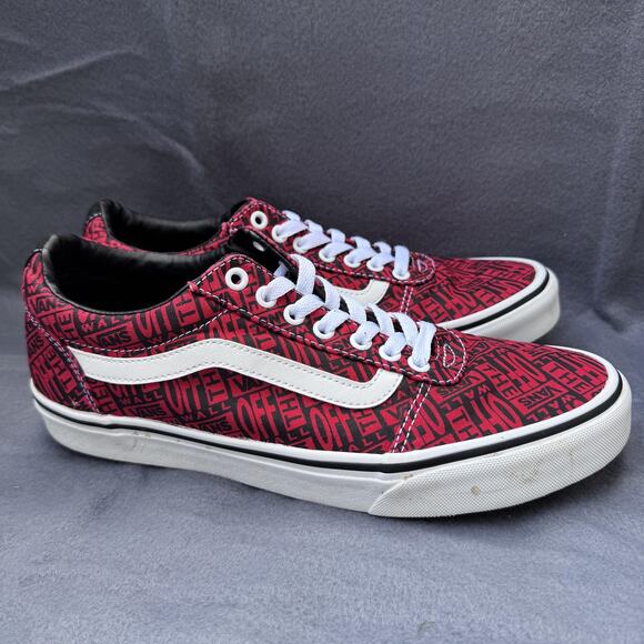 Vans Old Skool Shoes Mens Size 10‎ Red Black Off The Wall All Over Logo Skate main image 9